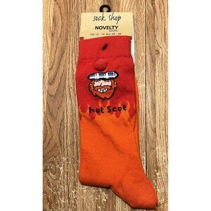 Novelty Sock Hot Scot Scotland Socks Men’s Size 11-13 Pompom Embellished